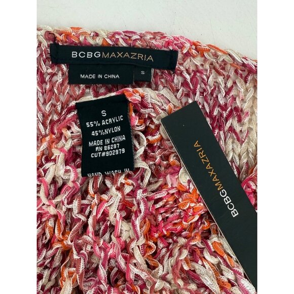 NWT BCBG Max Azria Multicolored Crochet Knit Cover Up Top | Boho Festival Indie - Picture 12 of 15